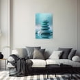 thumbnail image 2 of ZHONGYUTONG Zen Stones Canvas Wall Art Teal Spa Stones Picture Spiritual Meditation Painting Print for Bathroom Decor Framed (12.00" x 18.00"), 2 of 5