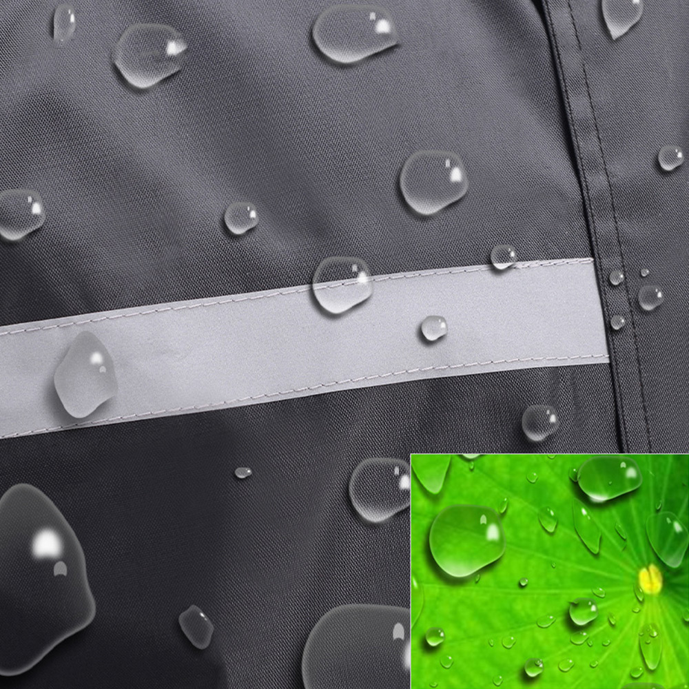 COWIN Men's Long Waterproof Rain Jacket, Black photo 8