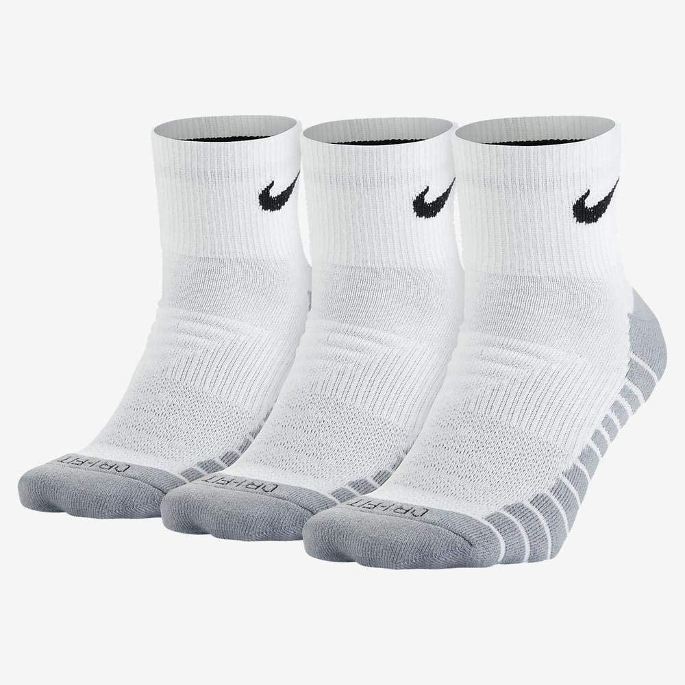 dueña oportunidad famoso Nike Dri-Fit Half Cushion Quarter Socks 3 Pack X-Large, Heather Grey/Black  White - Walmart.com