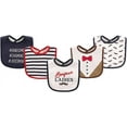 thumbnail image 2 of Hudson Baby Infant Boy Cotton Bibs 5pk, Bonjour, One Size, 2 of 2