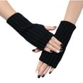 thumbnail image 2 of Kilaqueen Womens Elbow Arm Warmers Ribbed Knit Stretchy Long Fingerless Gloves for Cold Weather Comfy Thumb Hole Arms Warmers, 2 of 3