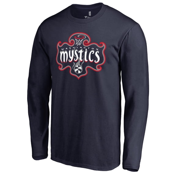 Men's Navy Washington Mystics Primary Logo Long Sleeve T-Shirt