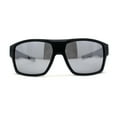 thumbnail image 2 of Locs Large Wrap Rectangle Color Mirror Gangster Plastic Sunglasses Black Silver Mirror, 2 of 4