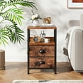 thumbnail image 5 of Satifur Nightstand with 2 Fabric Drawers & Shelf, Bedside End Table for Bedroom, Rustic Brown, 5 of 8