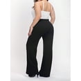 thumbnail image 4 of Am Direct Wide Leg Dress Pants for Women Elastic High Waist Straight Leg Pants Business Casual Pull on Office Work Slacks, 4 of 6