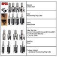 thumbnail image 5 of Hmwy-carbon Steel Spiral Drill Bit Woodworking Plug Cutter Thread Shank Set, 5 of 5