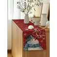 thumbnail image 5 of Table Runner 72 Inches Long for Kitchen Dining, Red Snowman Christmas Dresser Scarf Farmhouse, Dining Table Decorations for Wedding/Parties, Let Snow Xmas Winter Snowflake 18 x 72 In, 5 of 9