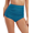 Aqua Blue, variant on Firpearl Women's Retro High Waisted Bikini Bottoms Ruched Swimsuit Bottom Swim Shorts