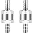 thumbnail image 1 of One Way Aluminium Fuel Non Return Fuel Check Valve For Petrol Diesel Oil Water Chrome Car Auto Carburettor Low Pressure Systems(2pcs, Silver), 1 of 5