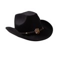 thumbnail image 5 of Casual Western Cowboy Hat Big Brim Photo Props Cosplay Fancy Dress Costume Sun Hats for Women Men ,Teens ,Outdoor ,Hiking, Camping Black, 5 of 8
