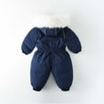 thumbnail image 6 of Newborn Snowsuit Baby's Romper Jumpsuit Winter Coats Warm Down Coat Cute Padded Windproof Onesie for Infant Girls Boys Dark Blue 1-2 Years, 6 of 7