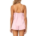 thumbnail image 5 of Deago 2 Piece Women V Neck Sexy Lingerie Satin Sleepwear Pajamas Cami Shorts Set Nightwear (Pink, XL), 5 of 6