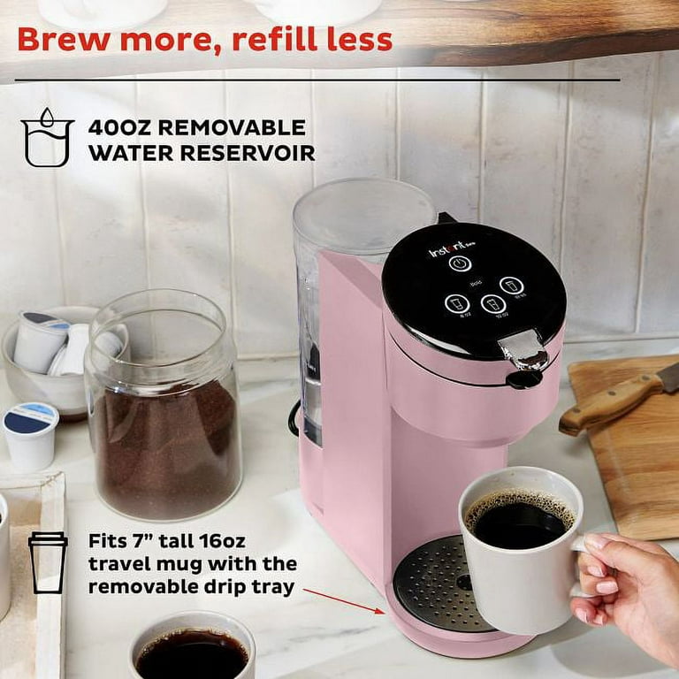 INSTANT 40 oz. Solo Single Cup Maroon Drip Coffee Maker with Water