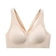 thumbnail image 1 of Gibobby Brasier Cierre Frontal Sujetador push-up de alambre sin para mujer con soporte lateral y cierre frontal de color sólido(Beige,Grande), 1 of 3