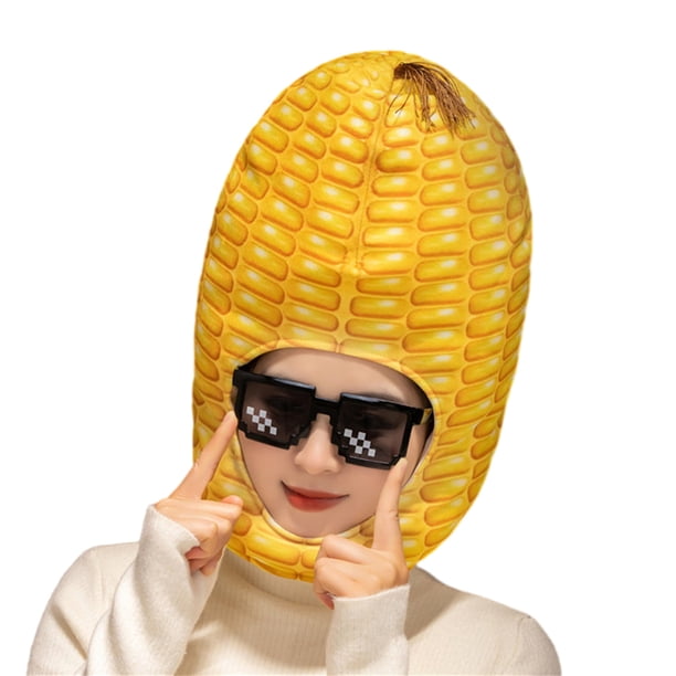 Capucha fotográfica con forma de fruta colorida y brillante, suave felpa, para la cabeza, con apertura para la cara, accesorio para fiesta de disfraces de celebridades de Internet