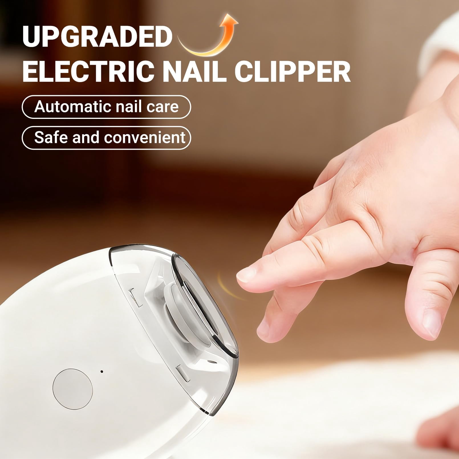 Saker Electric Automatic Nail Clipper - Rechargeable 3-Speed Nail Trimmer with Built-in Light, Compact for Senior & Travel Nail Care