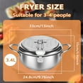 thumbnail image 3 of JUNWELL Friteuse Pot 4.2L Acier Inoxydable Pot de Friture avec Panier Passoire et Thermomètre 3 Tailles Mini Friteuse Récipient à Huile, 3 of 10