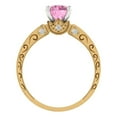 thumbnail image 4 of Solitaire Engagement Ring for Women - 1.06ct Simulated Pink Diamond in 14K Yellow/White Gold Promise Ring, 4 of 8