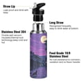 thumbnail image 3 of Yayeee 33oz Insulated Water Bottle Double Wall Stainless Steel with Flip Straw Lid, Purple Street, 3 of 7