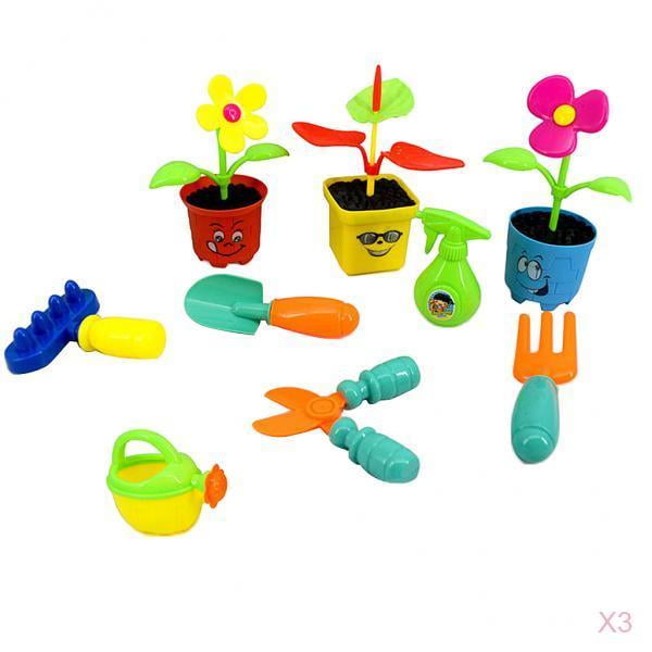 Juego de herramientas para niño juego de jardín, juguete, jardinería, herramientas de simulación para niño , lata de agua y 27 p Baoblaze Juguete de jardín para niños