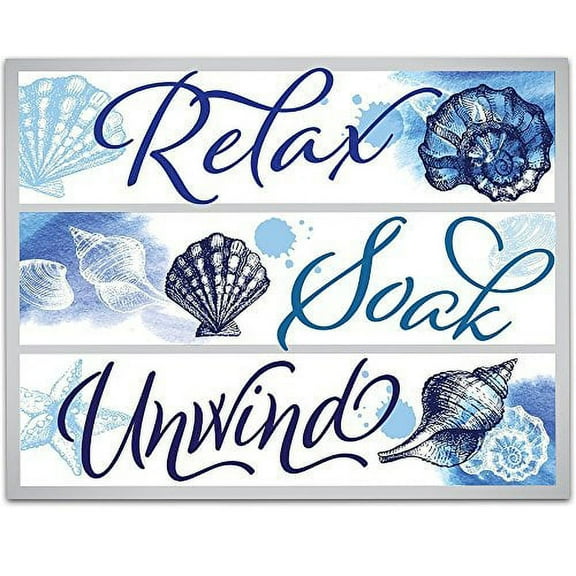 Relax Soak Unwind - 11x14 Unframed Art Print - Great Bathroom Decor