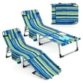 thumbnail image 1 of Costway 2 PCS Outdoor Folding Chaise 5-Position Lounge Chair with Adjustable Footrest Navy Blue, 1 of 9
