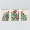 thumbnail image 2 of PixonSign Framed Canvas Print Wall Art Set - Blooming Desert Saguaro Cactus Flowers Posters - Set of 3 Pastel Colorful Wilderness Floral Botanical Wall Décor for Bedroom, Office - 8"x10" White, 2 of 5