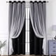 thumbnail image 1 of Nvzi Cortinas perforadas de estilo sencillo, cortinas de sombreado adecuadas para dormitorio, sala de estar, cocina (1 panel, 51,1" de largo x 39,3" de ancho, color negro A81), 1 of 4
