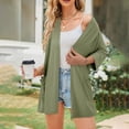 thumbnail image 5 of Women Cardigan Open Front Summer Outwear Tops Thin Cover Ups Three Quarter Sleeve Sweater Casual Tops Light Weight Cardigan, 5 of 7