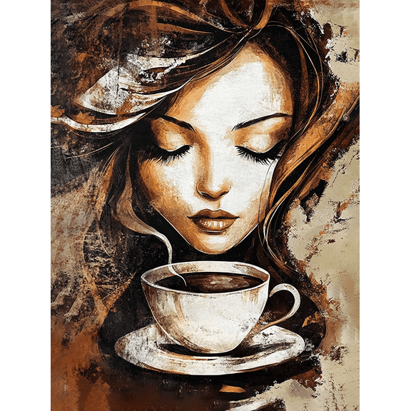 Coffee Woman Canvas Wall Art, Perfect for Living Room, Bedroom, Kitchen, Bathroom, and Office Decor