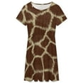 thumbnail image 3 of Giraffe Skin Print Sundress Short Sleeve Dress Summer Women Clothes Dress for Women Dresses, 3 of 7