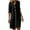 Black, variant on Lenpel Women's Mini Casual Dresses Solid Color Half Sleeve V Neck Button down Knee Length Shirt Dress Loose Tunic Dress