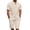 Beige, variant on Men's 2 Pieces Linen Set Casual Henley Shirts Short Sleeve Beach Yoga Shorts Summer Pants Outfits