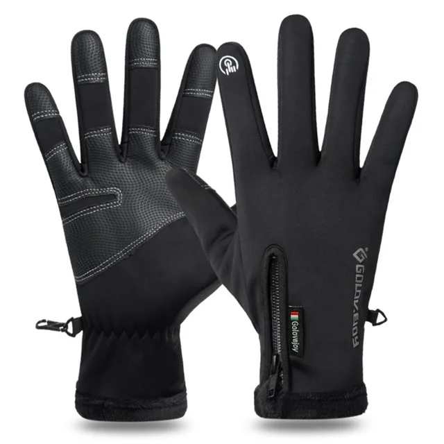 Guantes impermeables para motocicleta, forro polar térmico para exteriores, resistentes al agua, pantalla táctil, accesorios para montar en moto, invierno