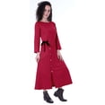 thumbnail image 3 of Moomaya Full Sleeves Maxi Dress Long Button Down Solid Casual Slit Dresses, 3 of 6