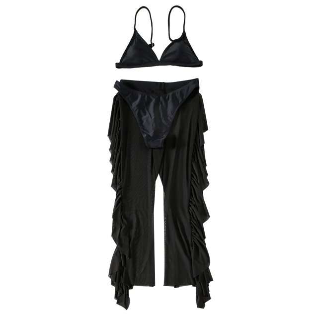 Bathing Suit 3Pcs/Set Swim Pool Matching Padded Charming Bra Briefs Swimwear Set with Long Pants