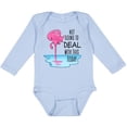 thumbnail image 3 of Inktastic Not Going to Deal with This Today- sleeping flamingo Boys or Girls Long Sleeve Baby Bodysuit, 3 of 5