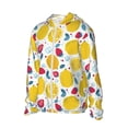 thumbnail image 2 of Pofeuu Strawberry Lemon Print Sun Protection Outdoor Lightweight Full Zip UV Cooling Hoodie Long Sleeve Summer Clothing for Outdoor Hiking-Medium, 2 of 5
