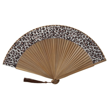 

CuiYou Dancing Fan Show with Tassel Unique Flower Printing Hand Folding Fan Dancing Prop