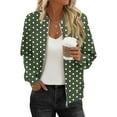 thumbnail image 3 of TKLPEHG Womens Loose Casual Jacket Coats Vintage Full Zip Jackets Fashion Spring Fall Clothes Outerwear (Green,L), 3 of 6