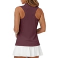 thumbnail image 6 of Hearthz Women's Sleeveless Golf Polo Shirts Quarter Zip Collared Womens T Shirts Quick Dry Workout Tennis Polo Shirt for Women, 6 of 8
