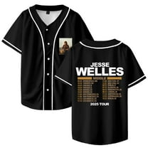 Jesse Welles Middle Tour 2025 Merch Baseball Jersey V-Neck Shirt Women Men Short Sleeve Streetwear Clothes