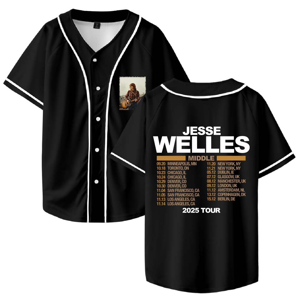 T-shirt Manches Courtes SKZ World Tour 2025 - Unisexe, Col Rond, Imprimé Veste De Baseball, Coton/polyester, Style Streetwear