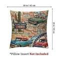 thumbnail image 4 of BANET  Route  Throw Pillow Cushion Cover Pack of 2, Old Fashioned Cars Motorcycle on a Map Road Trip Journey American USA Concept, Zippered Double-Side Digital Print Decor, Beige Red 22x22in, 4 of 7