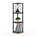 thumbnail image 4 of Furinno 12078CWN/BK Furinno Turn-N-Tube 4-Tier Corner Display Rack Multipurpose Shelving Unit, Columbia Walnut/Black, 4 of 6