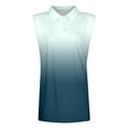 thumbnail image 4 of Puliio Women's Polo Shirts Lapel Gradient Color Sleeveless T Shirt Casual Comfortable Breathable Summer Daily Wear And Sports Camisole Tops, 4 of 5
