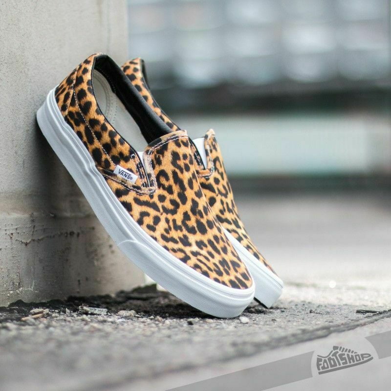 Catedral Odiseo Regresa Vans Classic Slip On Leopard Black/True White Women's Skate Shoes Size 7 -  Walmart.com