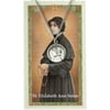 Pewter Saint St Elizabeth Ann Seton Medal with Laminated Holy Card, 3/4 Inch