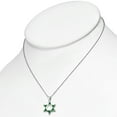 thumbnail image 2 of 925 Sterling Silver Green Emerald-Tone CZ Jewish Star of David Pendant Necklace, 18", 2 of 3