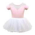 thumbnail image 2 of SDNall Dance Leotard Ballet Leotards for Girls Children'S Dance Clothes Summer Short Sleeves Training Clothes One-Piece Performance Clothes Skirt Set Dance Dress Age:6-7 Years, 2 of 9